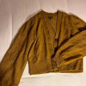 Cropped Button Down Cardigan Sweater